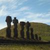 Moai on an ahu, or traditional raised platform