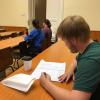 Working hard in Hungarian class at Corvinus University