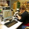 I work with Irina's mother, Tiina, in the archaeology lab