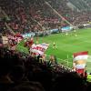 Some of the Mainz fans were waving flags around and everyone in the stands was chanting and singing, too!