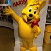 The Haribo mascot is a happy yellow bear that greets you when you enter the store