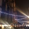 Beautiful lights decorate the market