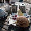 Tea is a popular drink and is often served with scones and jam