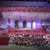 A "mandap" is where the bride and groom sit during the wedding ceremony