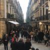 A bustling street at midday in San Sebastian