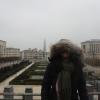 Our first day in Brussels, it alternated between snow and rain (a big hood was necessary)