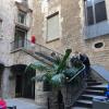 Stairway leading to the museum about the famous Spanish artist Pablo Picasso 