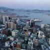 Looking at the city from the top of Busan Tower