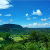 A view of the rural mountainside in Samoa