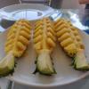 Fresh pineapple for breakfast in Alleppey, Kerala (Photo credit to my friend, Ben Allwein)