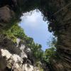 In Malaysia, there are many caves you can go inside; here is a view from inside of one!