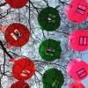 Beautifully colored lanterns set up for Buddha's birthday