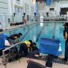 Students monitoring their ROV during the competition