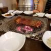 A lot of meat at Korean BBQ comes in large slices that you cut with scissors after it has cooked a little bit