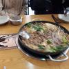 Hotpot, a Korean dish where you boil thin meat with vegetables like green onion and mushroom