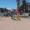 A jungle gym shapped like coral on the beach in Swakopmund