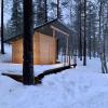 This is a picture of a modern-looking sauna in Oulanka National Park.