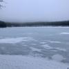 Another picture of a frozen lake. Sometimes you can walk on them but we did not on this one because it looked too thin.