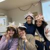 We remade the kabuto origami with newspapers so that we could all wear our creations! 