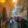 A street market descending down the steep streets of Xalapa at dusk