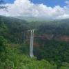This is the Chamarel waterfall, which is 100 meters high