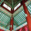 Beautiful patterns inside of a traditional Korean palace