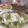 If you're really hungry, you can order a plate of green "enchiladas" with cheese, eggs and "chorizo", a spicy and delicious sausage