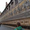 The "Fürstenzug", or Procession of Princes, is a mural that shows the 35 rulers of the Wettins and stretches for half a block!