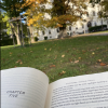 My campus has lots of grassy lawns that are perfect for reading on a sunny day
