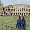 Me in front of the Colosseum... it was so cool, but so crowded!