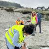  My friends at Grødem skole came out to help me measure the microplastic