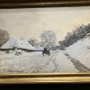 Monet - La Charrette. Route sous la neige à Honfleur