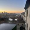 The view of the Ponte Vecchio and Arno River from the Uffizi Gallery