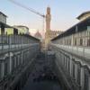 The Uffizi Gallery, the Palazzo Vecchio, the cupola of the Duomo, and a crane