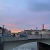 A Florence bridge at sunset