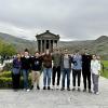 Our study-abroad group in front of an ancient pagan temple