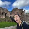 This is my friend, Gisselle, in front of a castle on the border of Wales