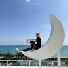 Found this little moon statue in front of the beautiful ocean and absolutely had to pose for a pic!