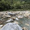 I climbed all over these rocks and crossed the river!