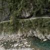 The trail we hiked on from a further view