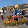 Catrinas at the Mega Ofrenda in the Zócalo