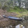 Not all ships on Lake Gatún are big; cayucos, or dugout canoes like this one, are used by many small-scale fishermen