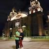 We took a nighttime tour of downtown Guadalajara. Here we are in front of another church at night.