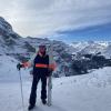 Hitting the slopes with my skis and the stunning white Alps as my backdrop was an unforgettable experience!