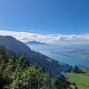 Standing atop Mount Rigi, surrounded by lush greenery and shimmering water