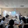 Un foto durante la presentación de Chelsea y yo durante un clase de inglés