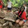 Me at the turtle sanctuary in Tanzania