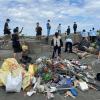 SO much trash! Smaller items are collected and sorted into bags, while large and heavy items like wire, netting, and tires will have to be separated out