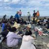 Just under an hour, and already a mountain is forming, showing students just how much trash makes its way up on to our beaches, and how much hard work it is to clean it all up!
