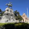 Statue of José de San Martín (Argentine soldier & politician that liberated Chile, Argentina, and Perú) in San Martín Plaza 